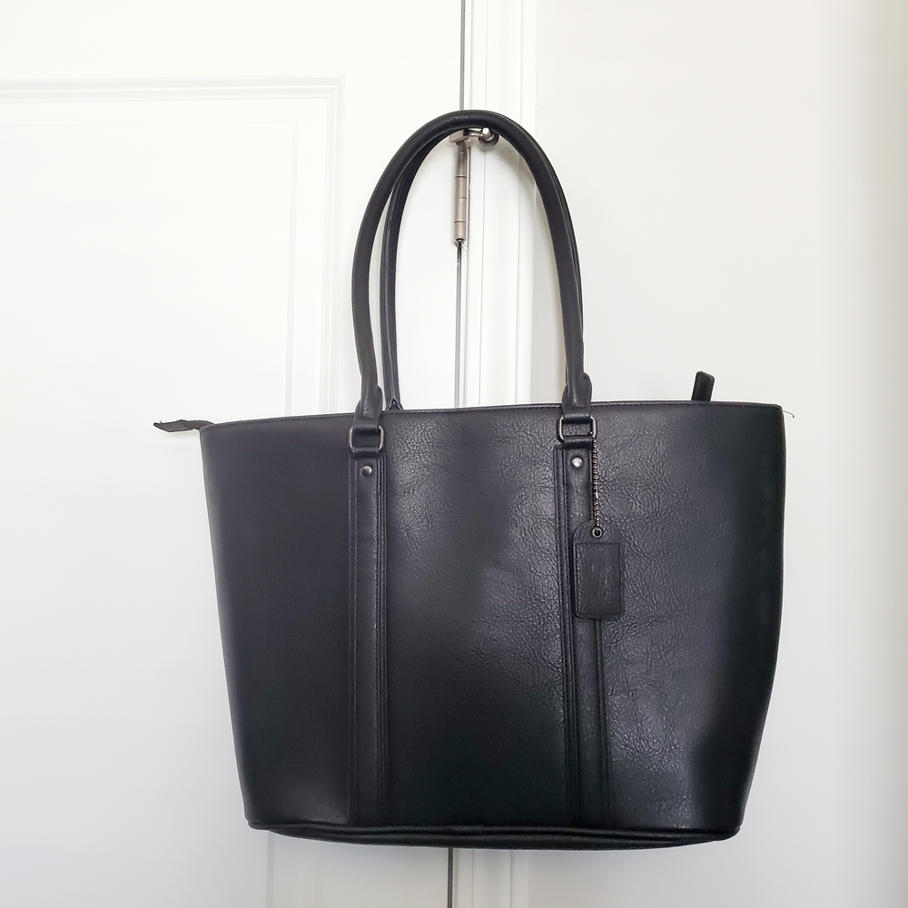 Black Leather Tote Bag